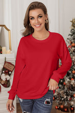 Load image into Gallery viewer, Beige Plain Crew Neck Pullover Sweatshirt
