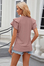 Load image into Gallery viewer, V NECK SOLID COLOR DOUBLE SLEEVED CASUAL T SHIRT_CWTSTS0287: MAUVE / (L) 1
