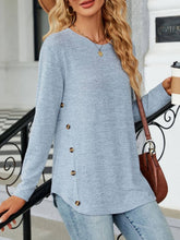 Load image into Gallery viewer, Crew neck soft loose fit brushed fleece longline top
