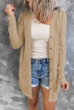 Load image into Gallery viewer, Solid Color Open-Front Buttons Cardigan
