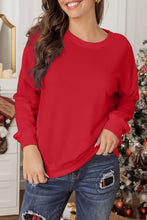 Load image into Gallery viewer, Beige Plain Crew Neck Pullover Sweatshirt
