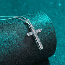 Load image into Gallery viewer, Moissanite Cross Pendant Necklace in 925 Sterling Silver: 0.36 ct
