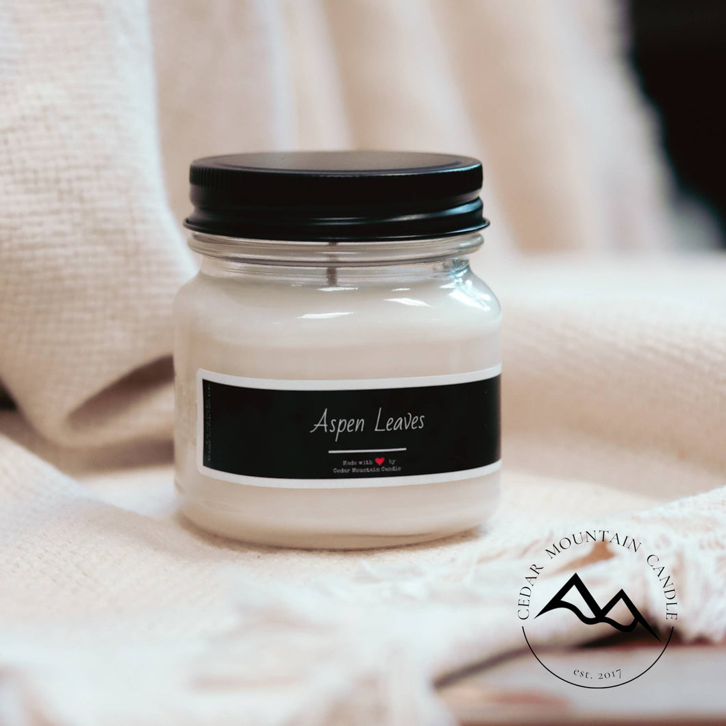 Black & White Modern Farmhouse Mason Jar Soy Candle