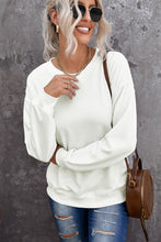 Load image into Gallery viewer, Beige Plain Crew Neck Pullover Sweatshirt
