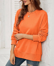 Load image into Gallery viewer, Crewneck Hem Split Pullover Sweatshirt
