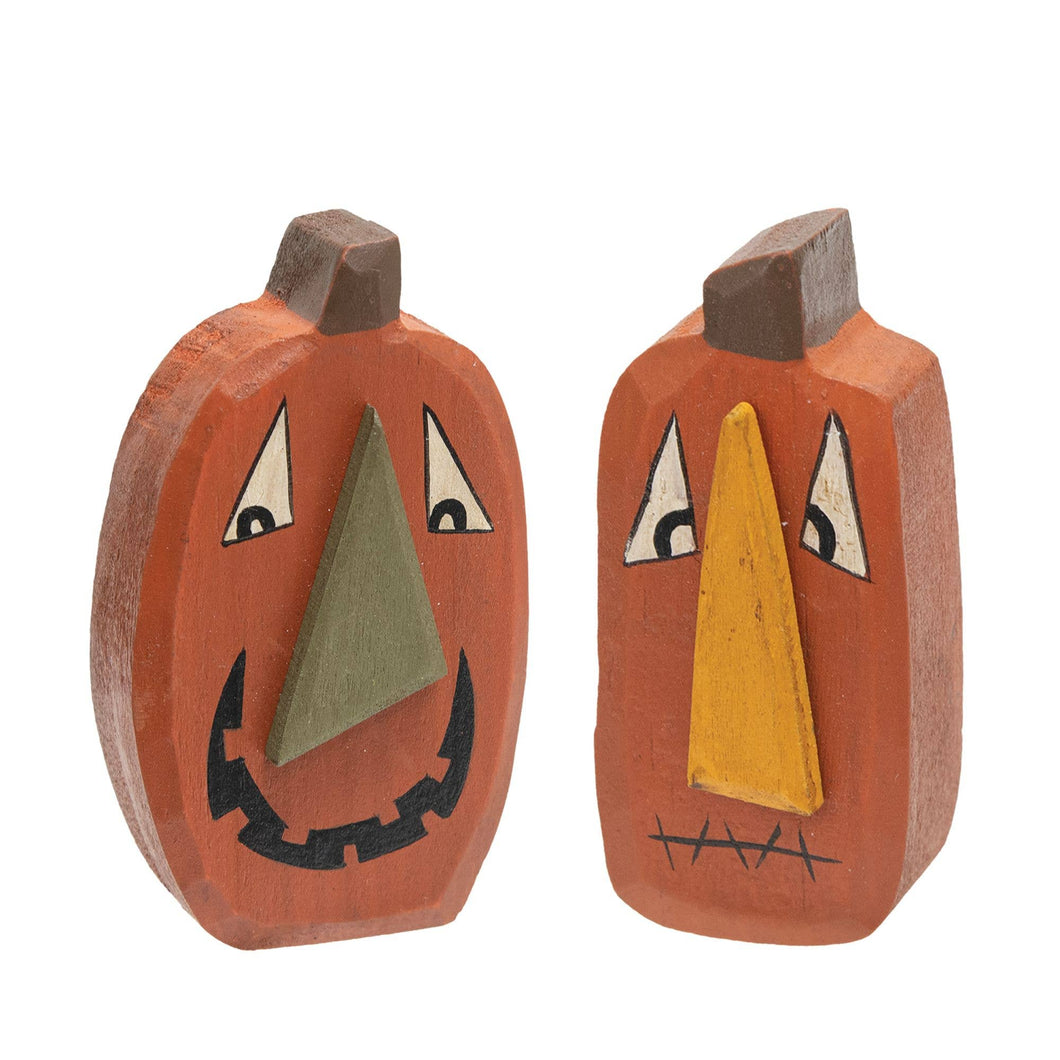 2/Set, Funny Face Chunky Jack O Lantern Sitters