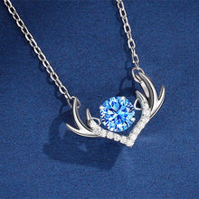 Load image into Gallery viewer, Deer Antler Dancing Stone Necklace in 925 Sterling Silver
