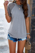 Load image into Gallery viewer, TEMPERAMENT ROUND COLLAR SHORT SLEEVE BLOUSE_CWTSTS0166: GREY / (M) 1
