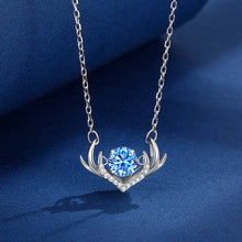 Load image into Gallery viewer, Deer Antler Dancing Stone Necklace in 925 Sterling Silver
