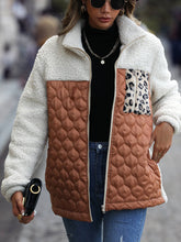 Load image into Gallery viewer, Paneled sherpa full zip jacket
