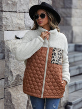 Load image into Gallery viewer, Paneled sherpa full zip jacket
