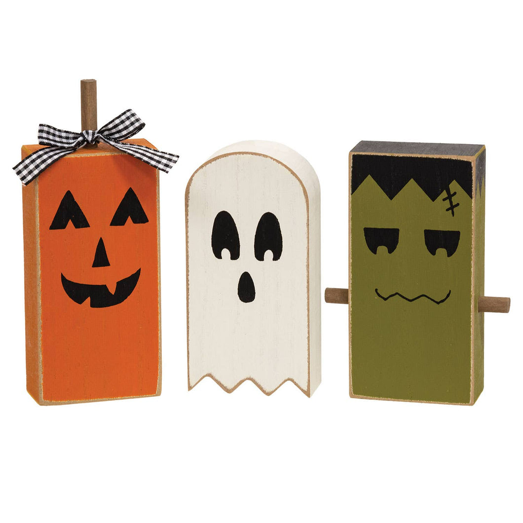 3/Set, Chunky Wooden Halloween Friend Sitters