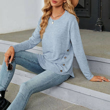 Load image into Gallery viewer, Crew neck soft loose fit brushed fleece longline top
