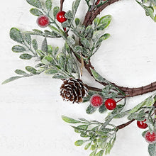 Load image into Gallery viewer, 31750-3.5-inch(9)ring with Sparkled boxwood leaves
