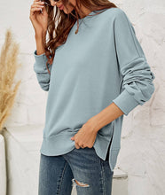 Load image into Gallery viewer, Crewneck Hem Split Pullover Sweatshirt
