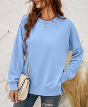 Load image into Gallery viewer, Crewneck Hem Split Pullover Sweatshirt
