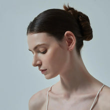 Load image into Gallery viewer, Small Minimalist Cross Hoop Earrings in 925 Sterling Silver
