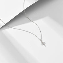 Load image into Gallery viewer, Dainty Cross Charm Pendant Necklace in 925 Sterling Silver
