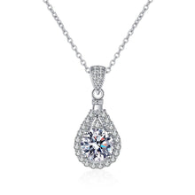 Load image into Gallery viewer, Teardrop Moissanite Pendant Necklace in 925 Sterling Silver: 1.0 ct
