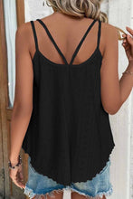 Load image into Gallery viewer, Black Eyelet Strappy Scoop-Neck Tank Top
