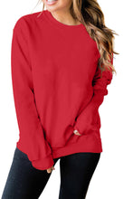Load image into Gallery viewer, Beige Plain Crew Neck Pullover Sweatshirt
