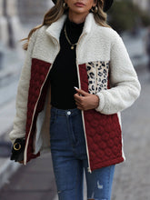 Load image into Gallery viewer, Paneled sherpa full zip jacket
