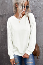 Load image into Gallery viewer, Beige Plain Crew Neck Pullover Sweatshirt
