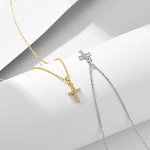 Load image into Gallery viewer, Dainty Cross Charm Pendant Necklace in 925 Sterling Silver
