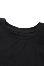 Load image into Gallery viewer, Black Plain Tiered Ruffled Short Sleeve T Shirt
