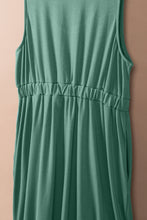 Load image into Gallery viewer, Green Buttons Sleeveless High Waist Mini Dress
