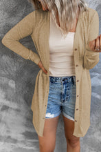 Load image into Gallery viewer, Solid Color Open-Front Buttons Cardigan
