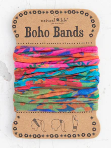 Boho Band Hair Ties, Set of 3-Multi Floral