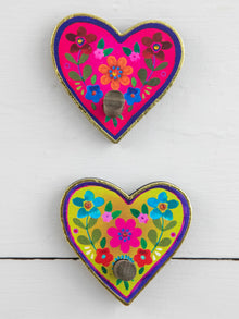 Adhesive Wooden Heart Wall Hooks