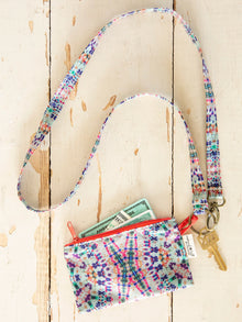 Zip Pouch Lanyard-Dark Cream Tie Dye