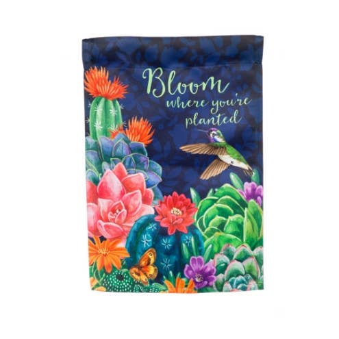 Bloom Where You're Planted House Suede Flag