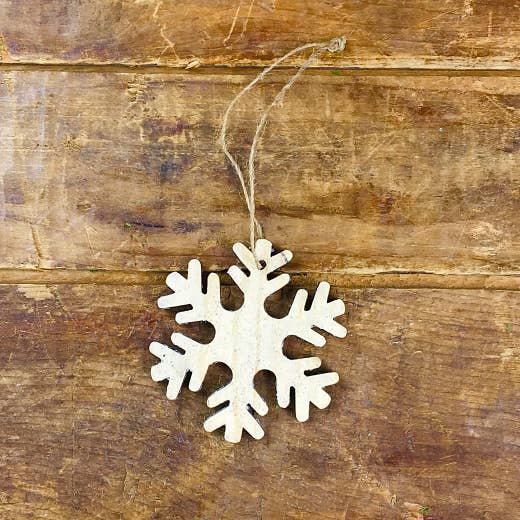 Large Wooden Snowflake Ornament