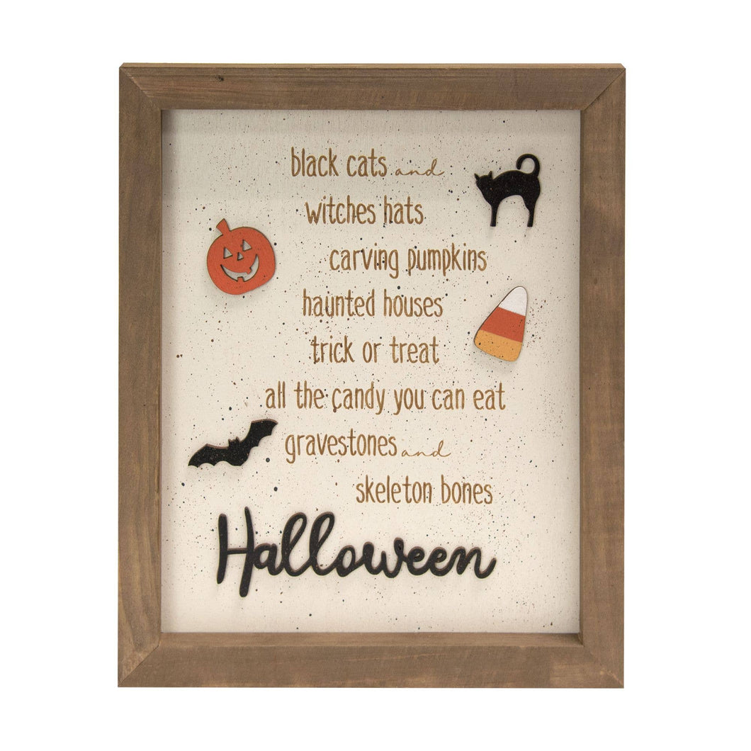 Black Cats and Witches Dimensional Framed Sign