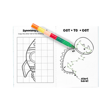 Load image into Gallery viewer, Mini Traveler Coloring &amp; Activity Kit - Dinosaurs in Space

