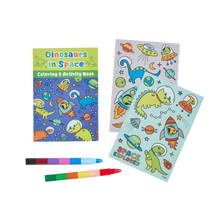Load image into Gallery viewer, Mini Traveler Coloring &amp; Activity Kit - Dinosaurs in Space
