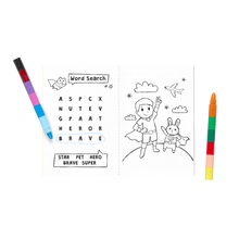 Load image into Gallery viewer, Mini Traveler Coloring &amp; Activity Kit - Superkids &amp; Pets
