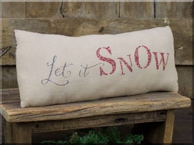 Small Long Flannel Let It Snow Décor