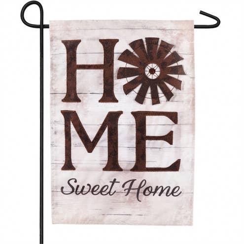 Windmill Home Sweet Home Garden Linen Flag