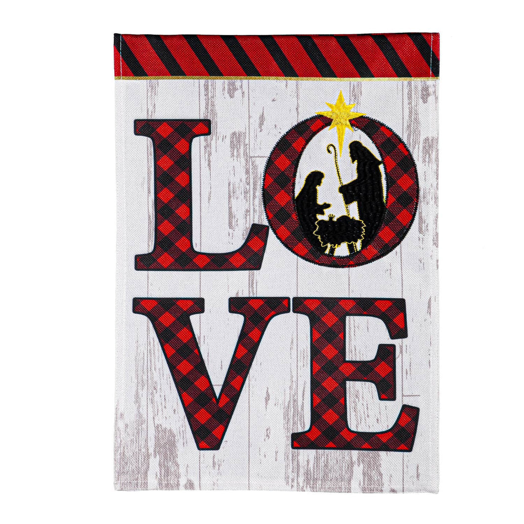 Nativity Love Garden Burlap Flag