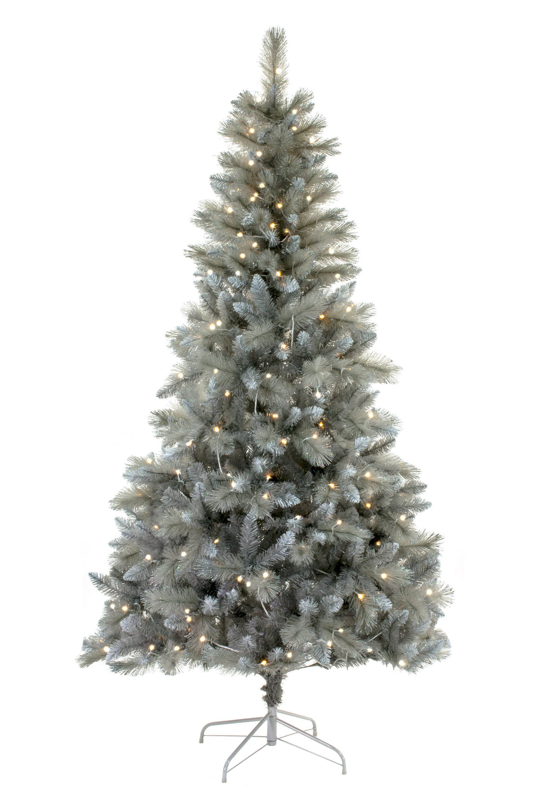 Grey Snowy Fir Needle Prelit Christmas Tree
