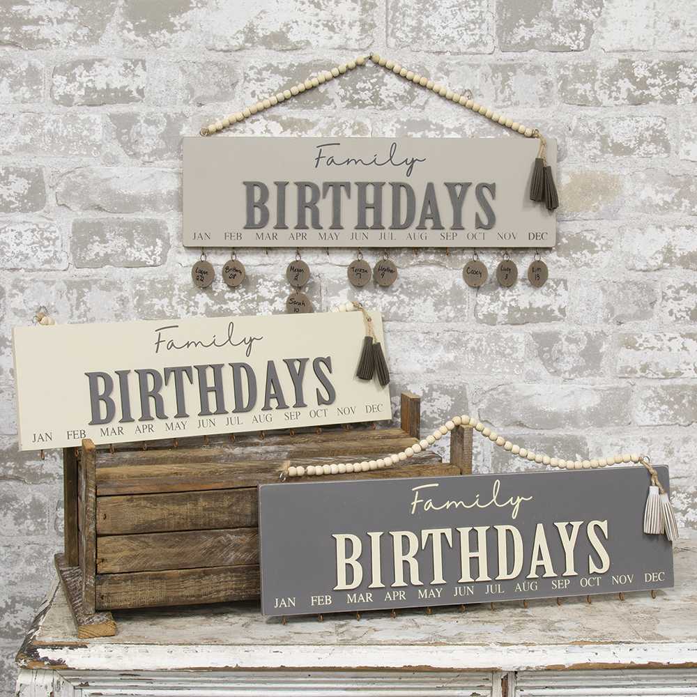 Family Birthday Calendar With Beads, 3 Assorted