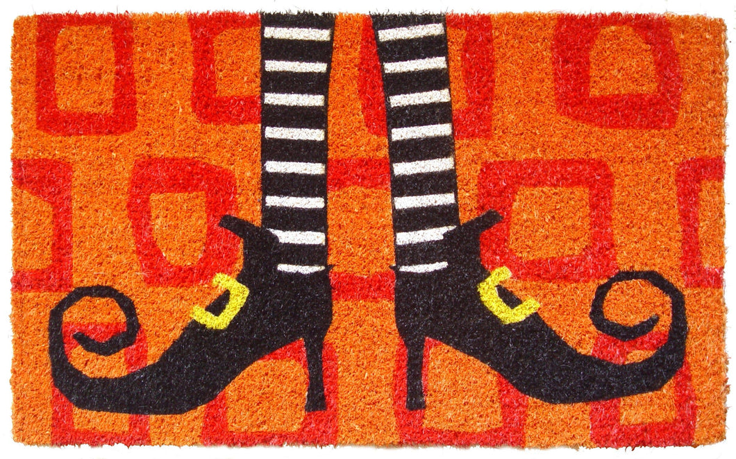 Wicked Witch's Shoes Handwoven Coconut Fiber Doormat