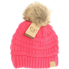 Load image into Gallery viewer, Kids Fur Pom CC Beanie
