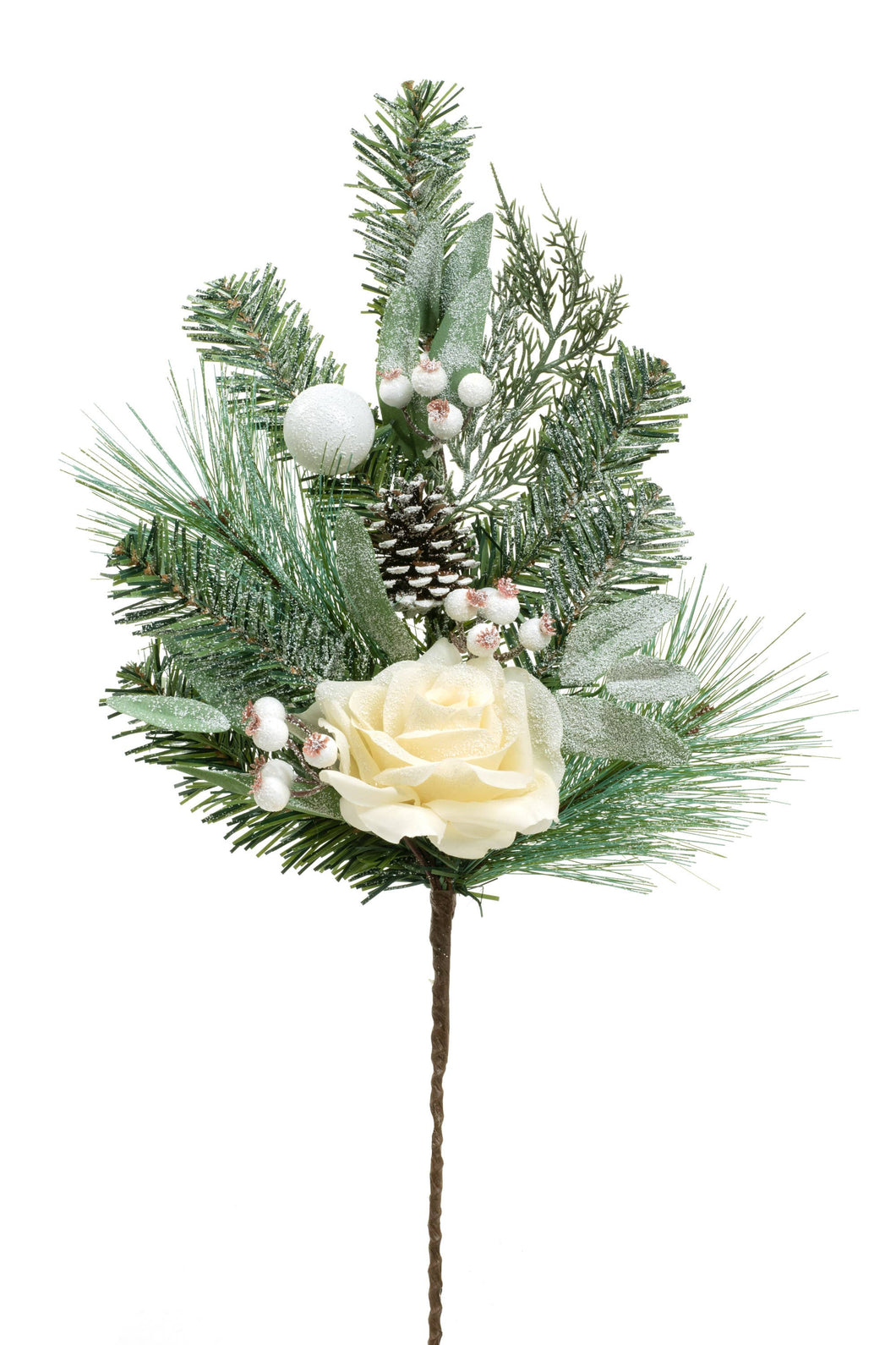Green Frosted Mixed Pine Spray