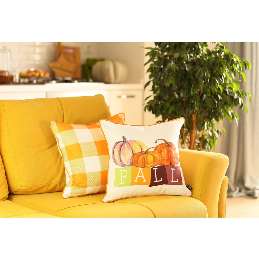 Fall Season Thanksgiving Pumpkin Throw Pillow Cover 18x18''