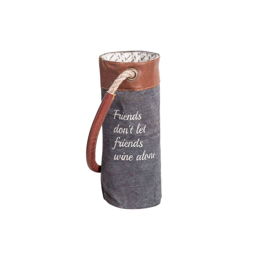 Friends Up-Cycled Canvas Wine Bag